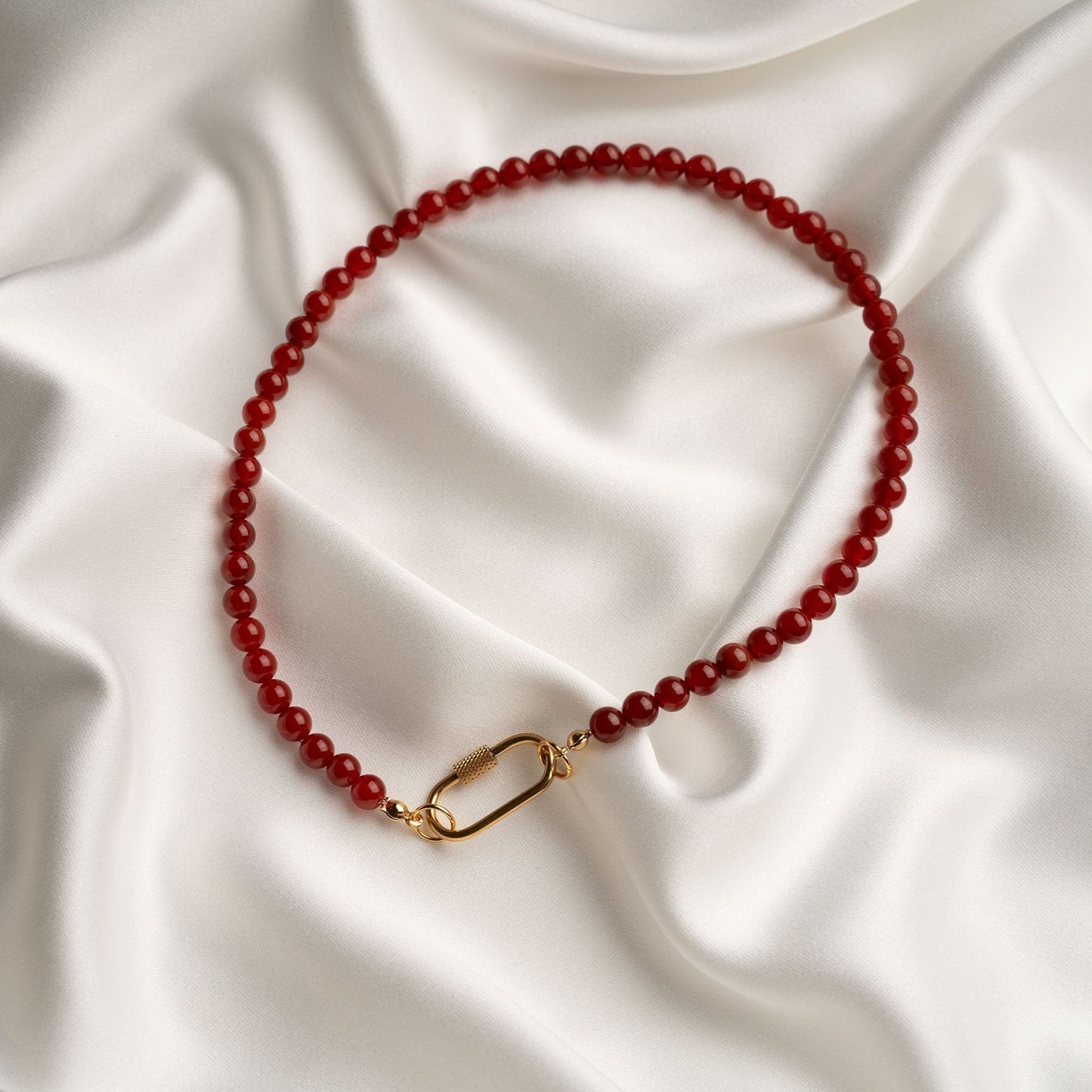 CARMEN Red Carnelian Beaded Necklace