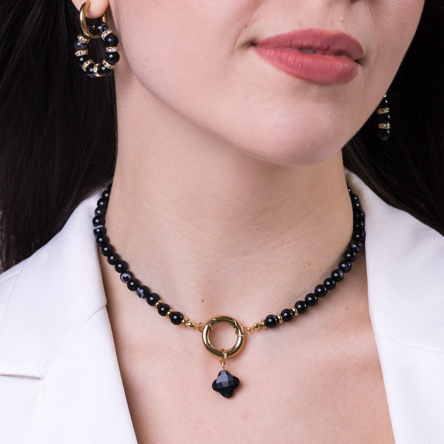CAPRICORN Black Obsidian Beaded Necklace