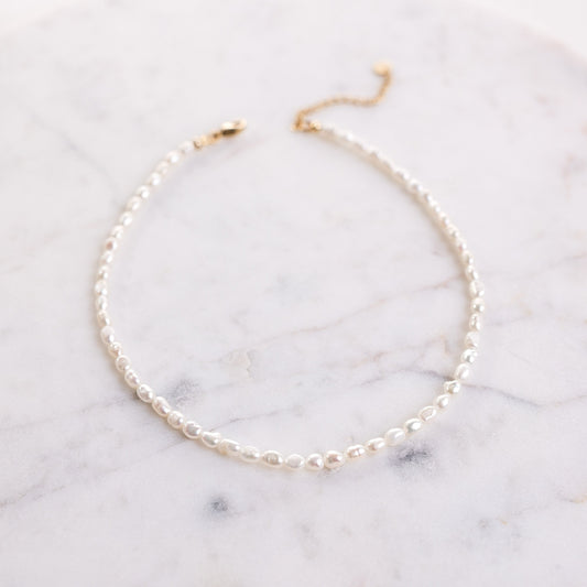 SCARLETT Small 3mm Baroque Freshwater Pearl Necklace Choker