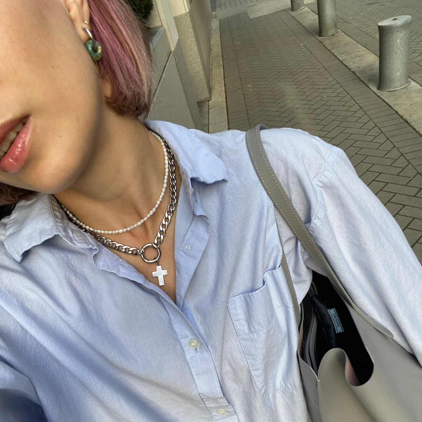 BECKY Small 3mm Rice Freshwater Pearl Necklace