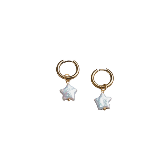 PIA Pearl Star Hoop Earrings