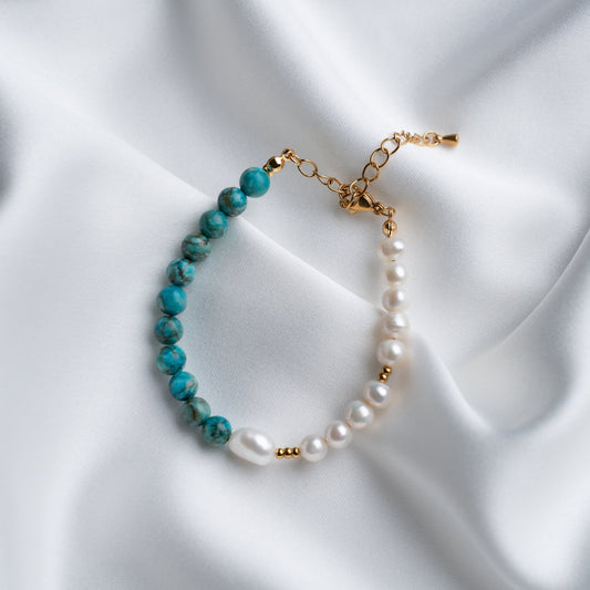 SKY MINI 6 mm Turquoise Bracelet with Pearls