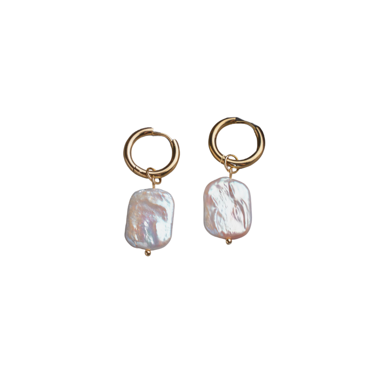 VIVI Rectangle Flat Pearl Earrings