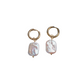 VIVI Rectangle Flat Pearl Earrings