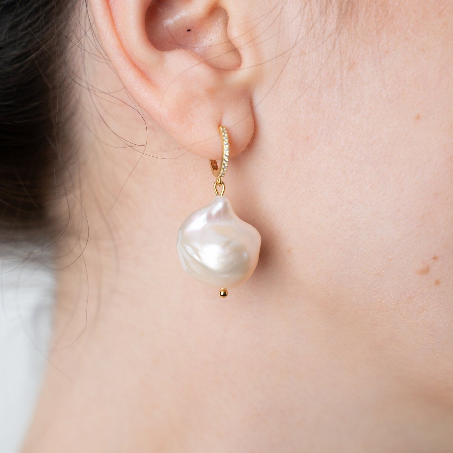 KYOTO Large Baroque Pearl Earrings