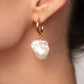 PENELOPE Large Baroque Pearl Hoop Earrings