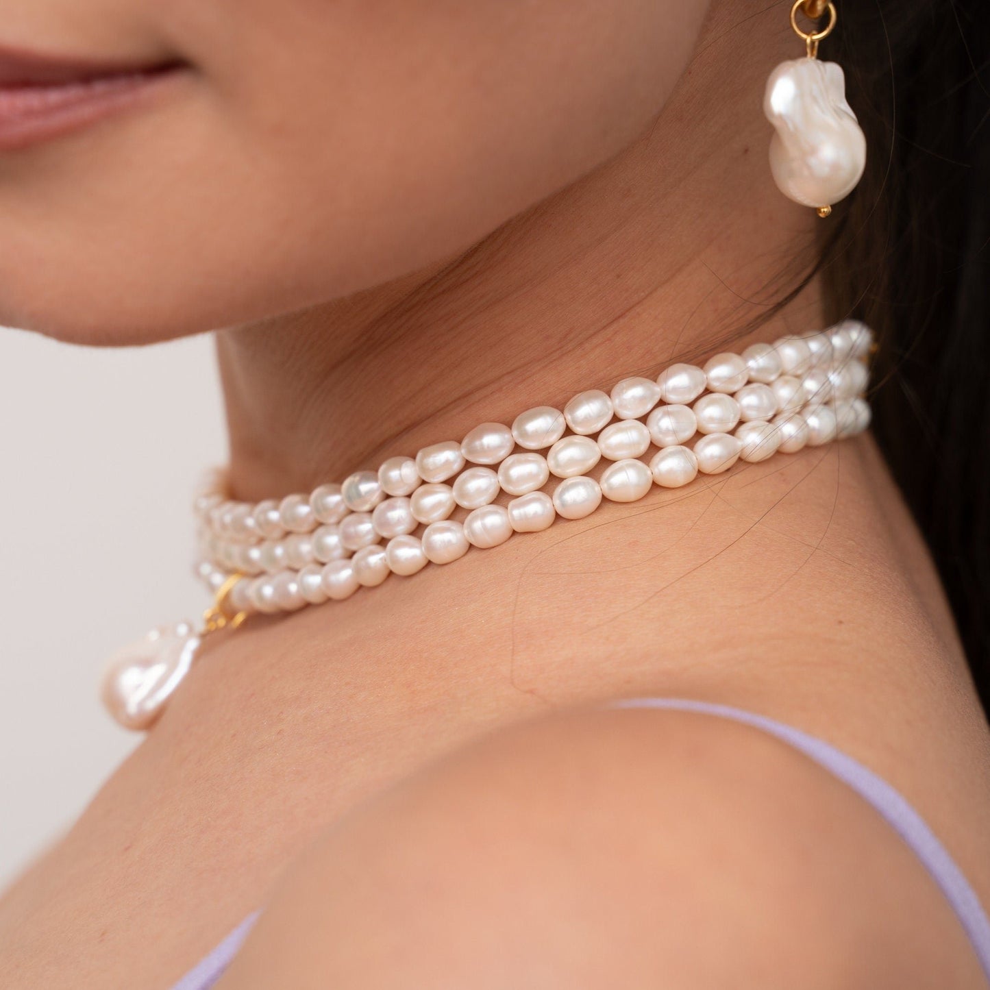 VENICE Multi Strand Pearl Necklace