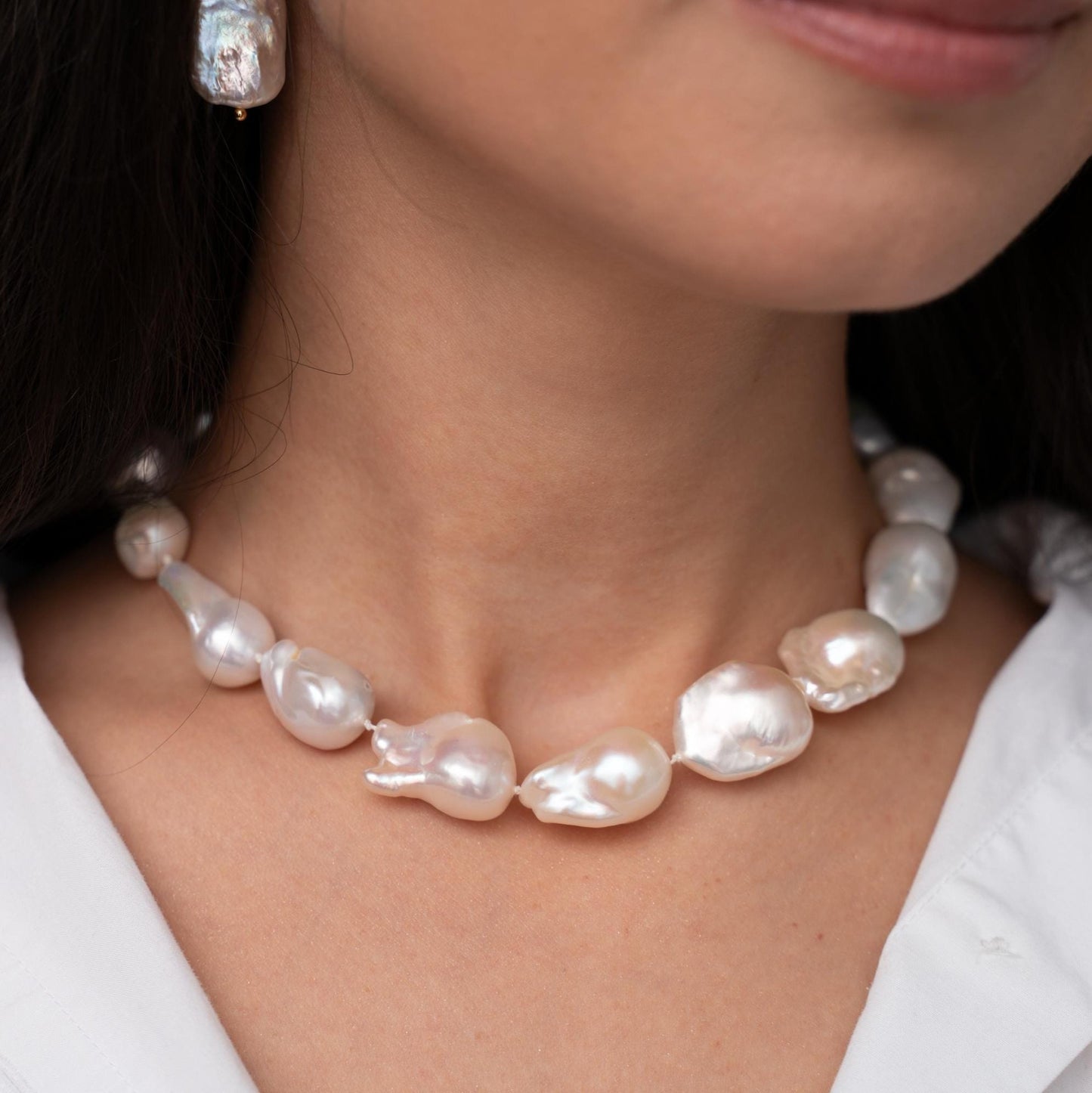 PARIS Large Baroque Pearl Necklace