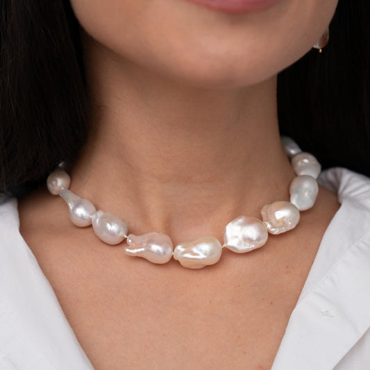 PARIS Large Baroque Pearl Necklace