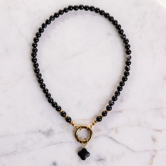 CAPRICORN Black Onyx Beaded Necklace