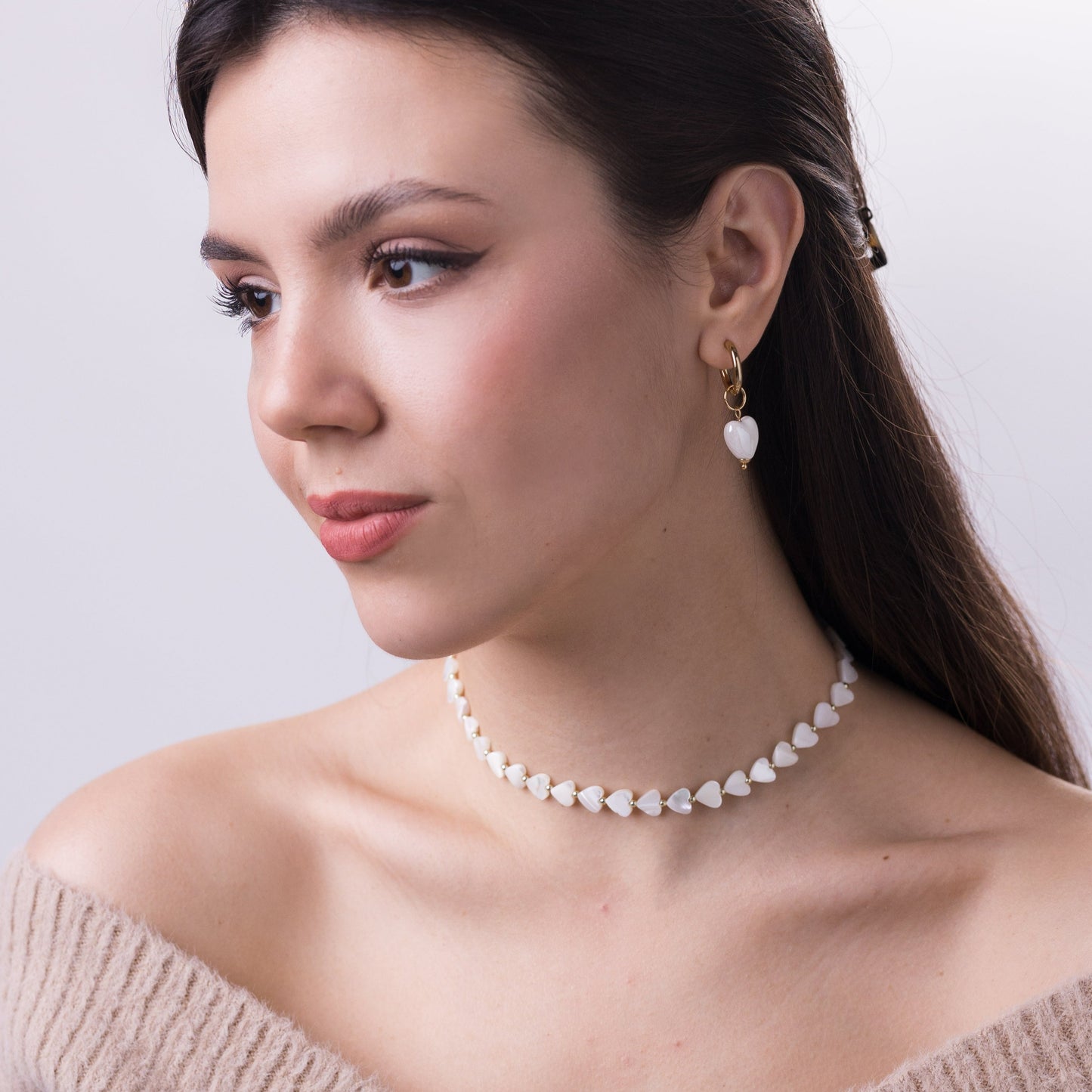 MIA Heart Mother of Pearl Necklace Choker