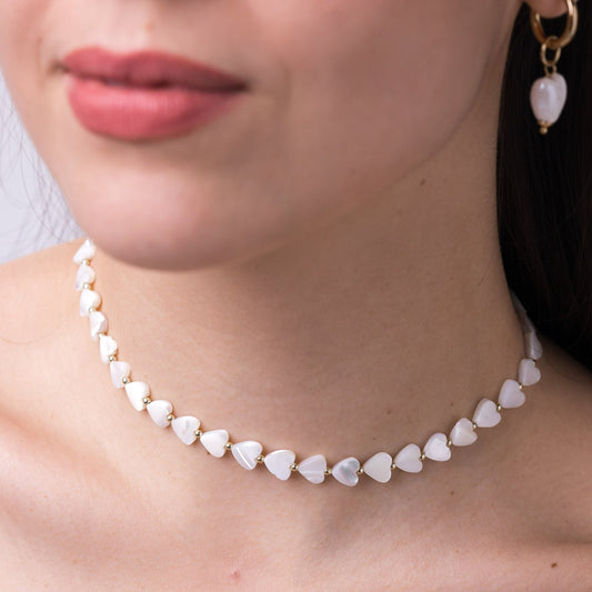 MIA Heart Mother of Pearl Necklace Choker