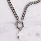 AVA Cuban Link Chain Necklace with Cross