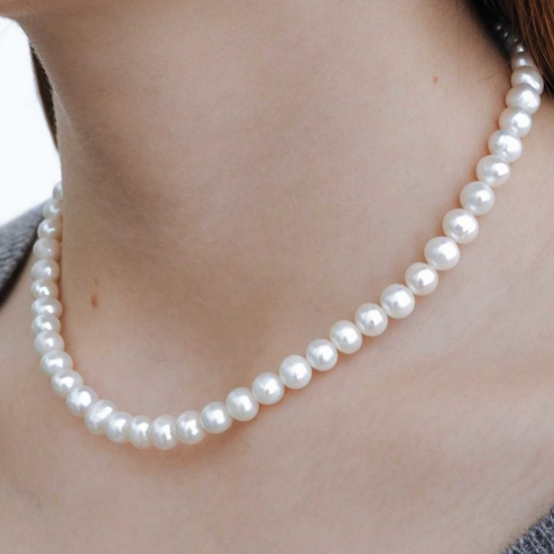 CARA 8mm Real Freshwater Pearl Necklace bebrace